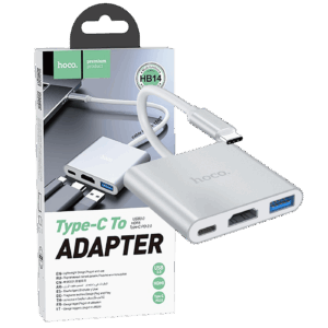 hoco. Konverter USB HUB type C to USB3.0/HDMI/PD - HB14 Easy use
