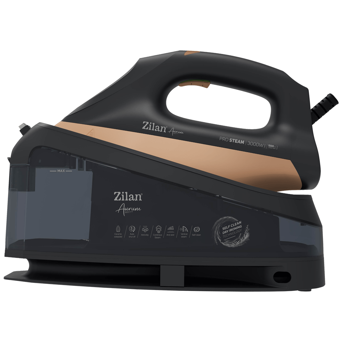 Zilan Pegla na paru sa parnom stanicom, 3000W, Aurum Touch - ZLN4261