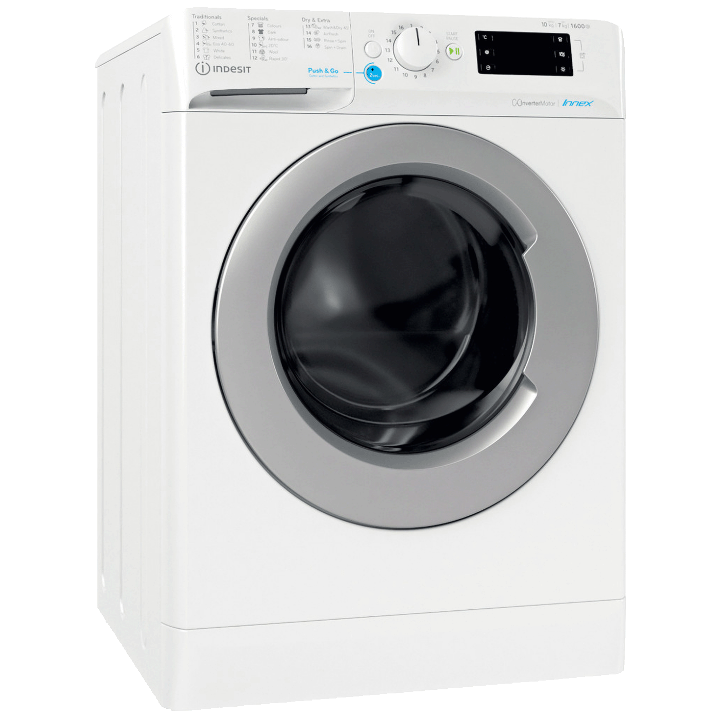Indesit Mašina za veš /sušilica, 1600 obrtaja, 10/7 kg, E - BDE 107624 8WS EE N