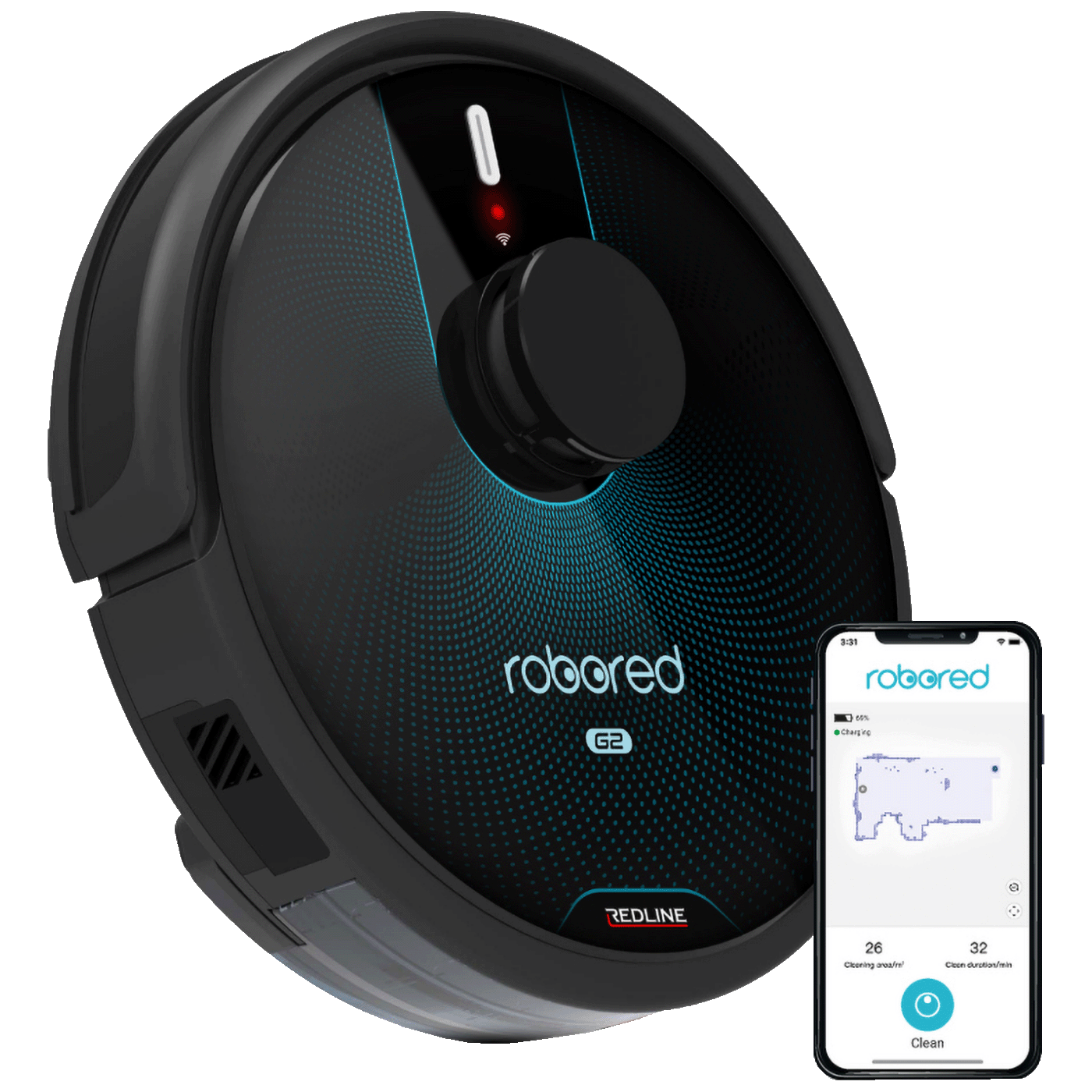 REDLINE Robot, usisavač, baterija 5200 mAh, WiFi - G2 Robored
